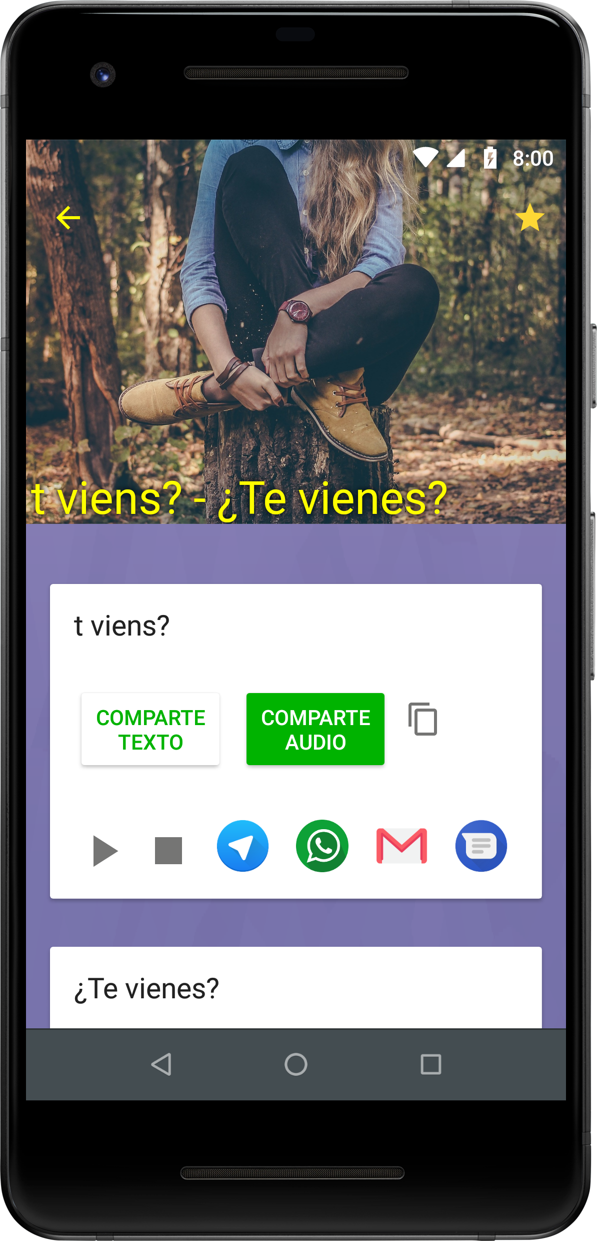 Elige Texto Pro Phone Lingo Text Detail
