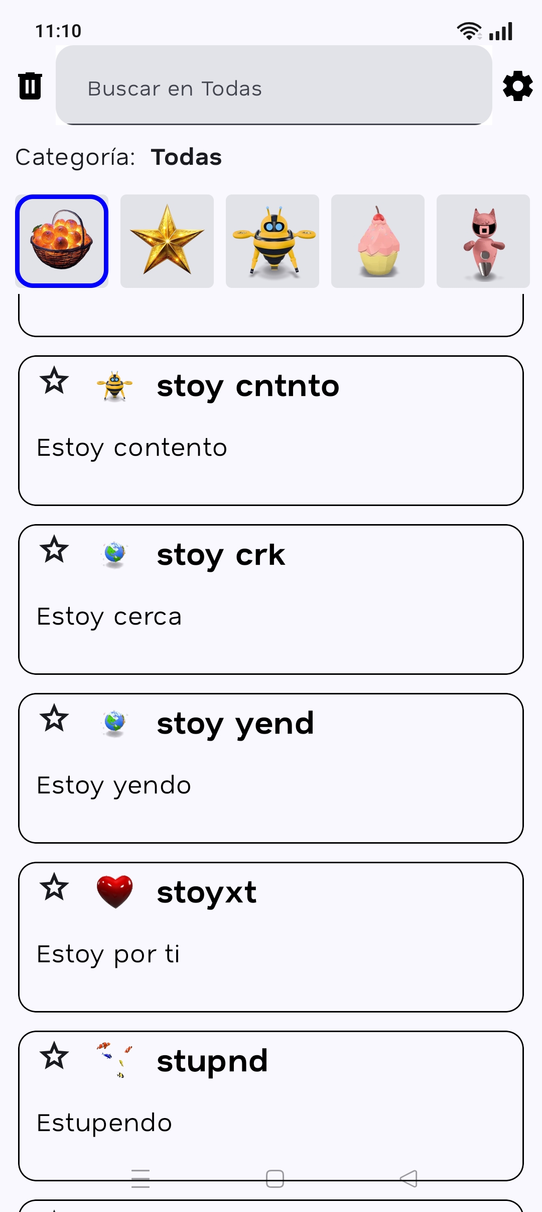 Elige Texto Pro Phone Lingos Texts List